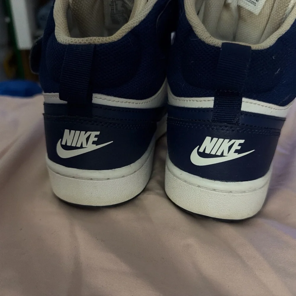 Nike Kids High-Top Sneakers - Navy and White